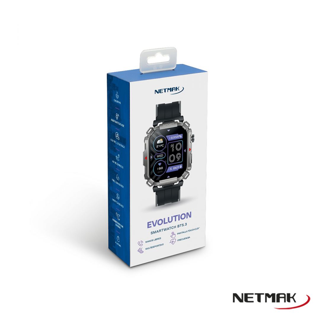 RELOJ OUTLET SMARTWATCH NETMAK NM-EVOLUTION BT 5.3 NEGRO	DETALLE