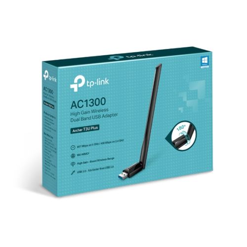 PLACA USB WIFI TP-LINK ARCHER T3U PLUS AC1300 | Dual Band 2.4GHz y 5GHz | MU-MIMO | WPS