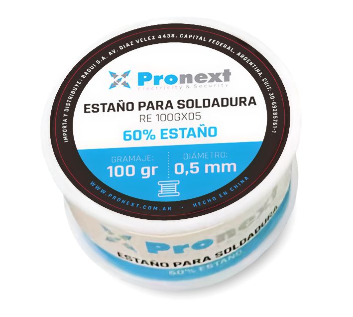 ROLLO ESTAÑO PRONEXT 100GR X 0.5MM RE100GX05	