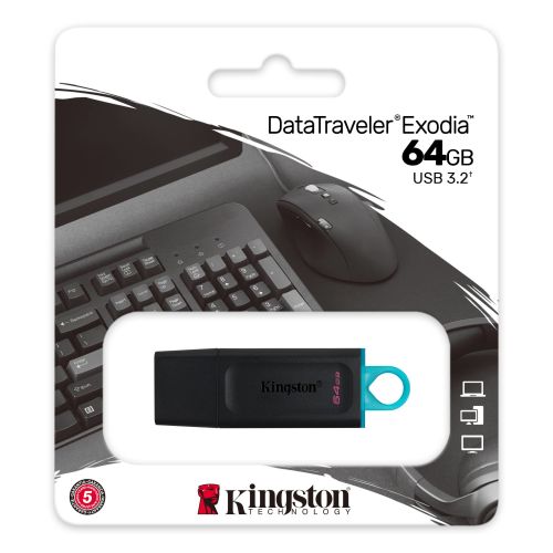 PEN DRIVE 64GB KINGSTON EXODIA USB 3.2 NEGRO