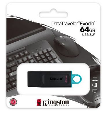 PEN DRIVE 64GB KINGSTON EXODIA 3.2 DTX NEGRO