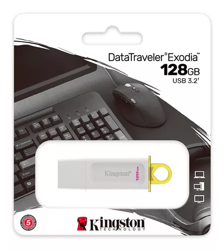 PEN DRIVE 128GB KINGSTON EXODIA 3.2 DTX WHITE BLANCO	
