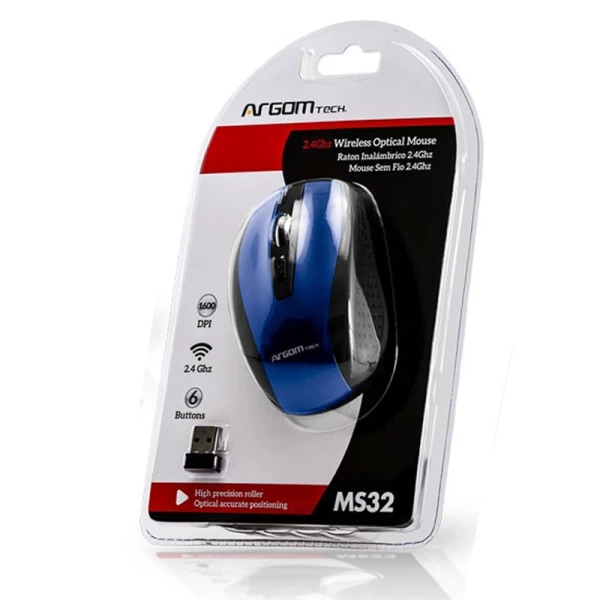 MOUSE OUTLET ARGOMTECH MS32 WS ARG-MS-0032B INALAMBRICO DETALLE