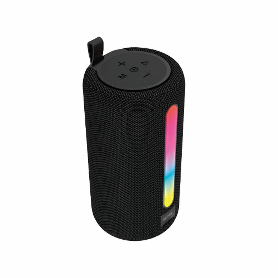PARLANTE PORTATIL BLUETOOTH NETMAK NM-MUV NEGRO CON LUZ 5W	