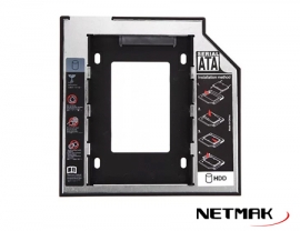 CADDY OUTLET DISK SATA 2.5  DE 9.5MM NETMAK CON DETALLE