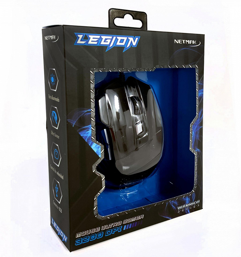 MOUSE NETMAK GAMER NM-LEGION RETROILUMINADO	