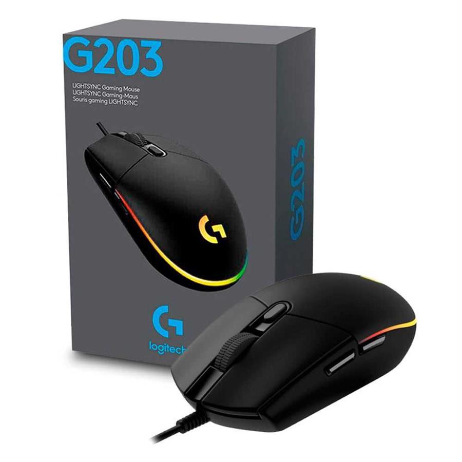 MOUSE LOGITECH G203 GAMING LIGHTSYNC NEGRO