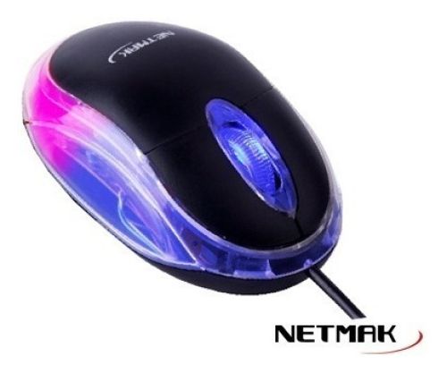 MOUSE NETMAK NM-M01 LUMINOSO USB NEGRO