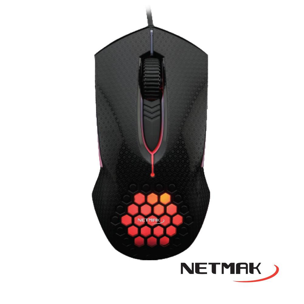 MOUSE NETMAK GAMER SHOCK RETROILUMINADO RGB