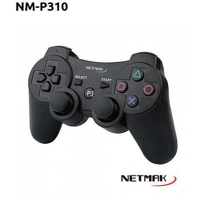 GAMEPAD NETMAK P310 PS3 BLUETOOTH NEGRO | BATERIA RECARGABLE 