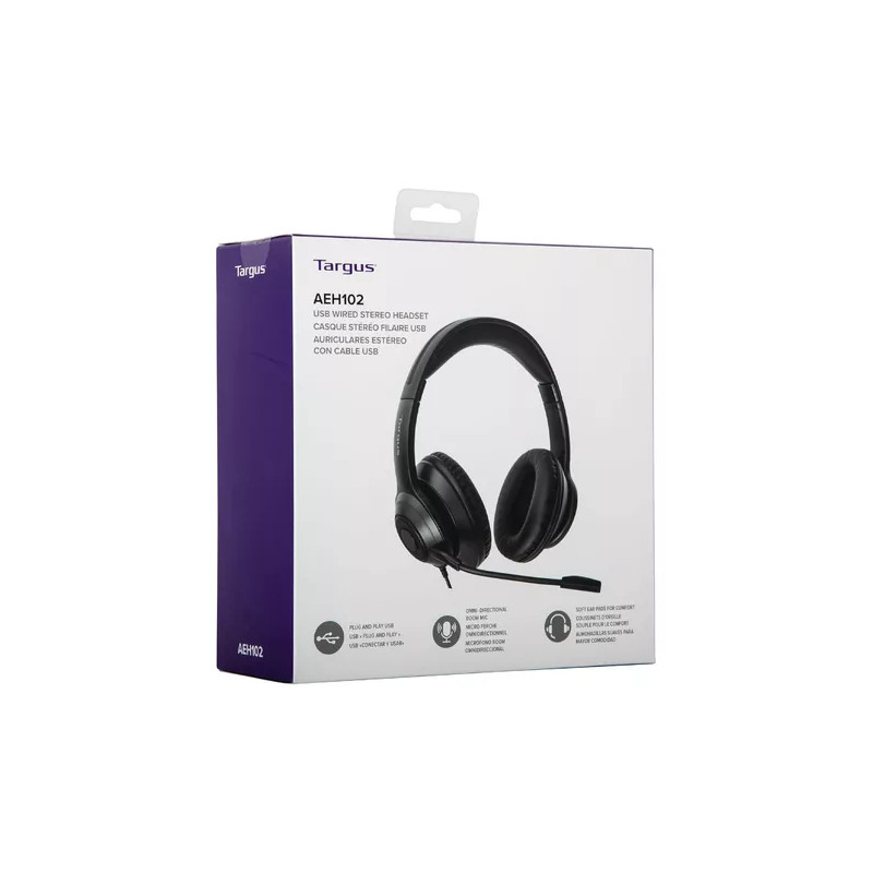  OUTLET TARGUS AEH102 USB NEGRO CON MICROFONO (CAJA CON DETALLE)