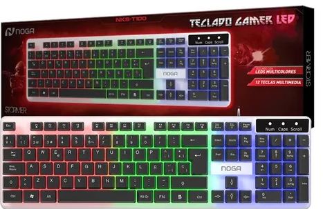 TECLADO NOGA RETROILUMINADO NKB-T100 BLANCO
