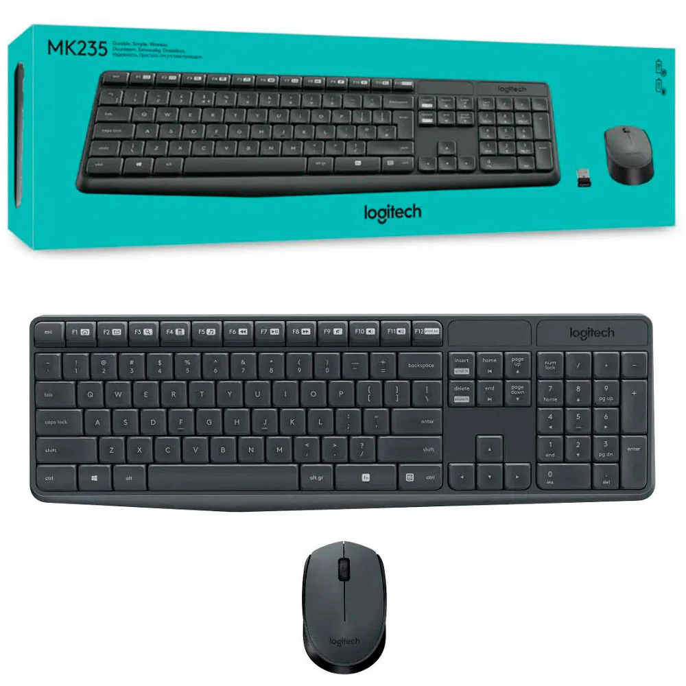 TECLADO+MOUSE LOGITECH MK235 Inalambrico WS