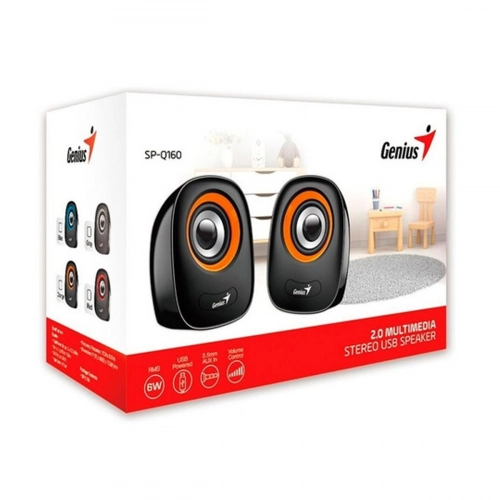 PARLANTE GENIUS SP-Q160 USB NEGRO Y NARANJA	