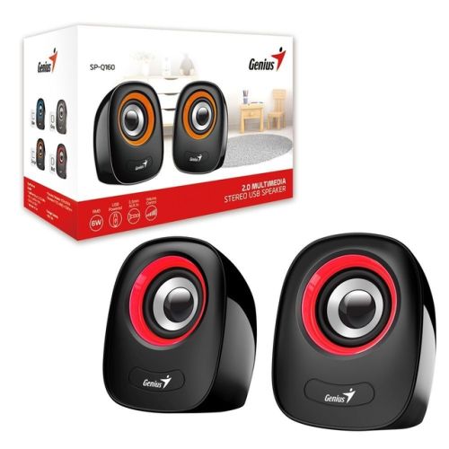 PARLANTE GENIUS SP-Q160 USB NEGRO Y ROJO