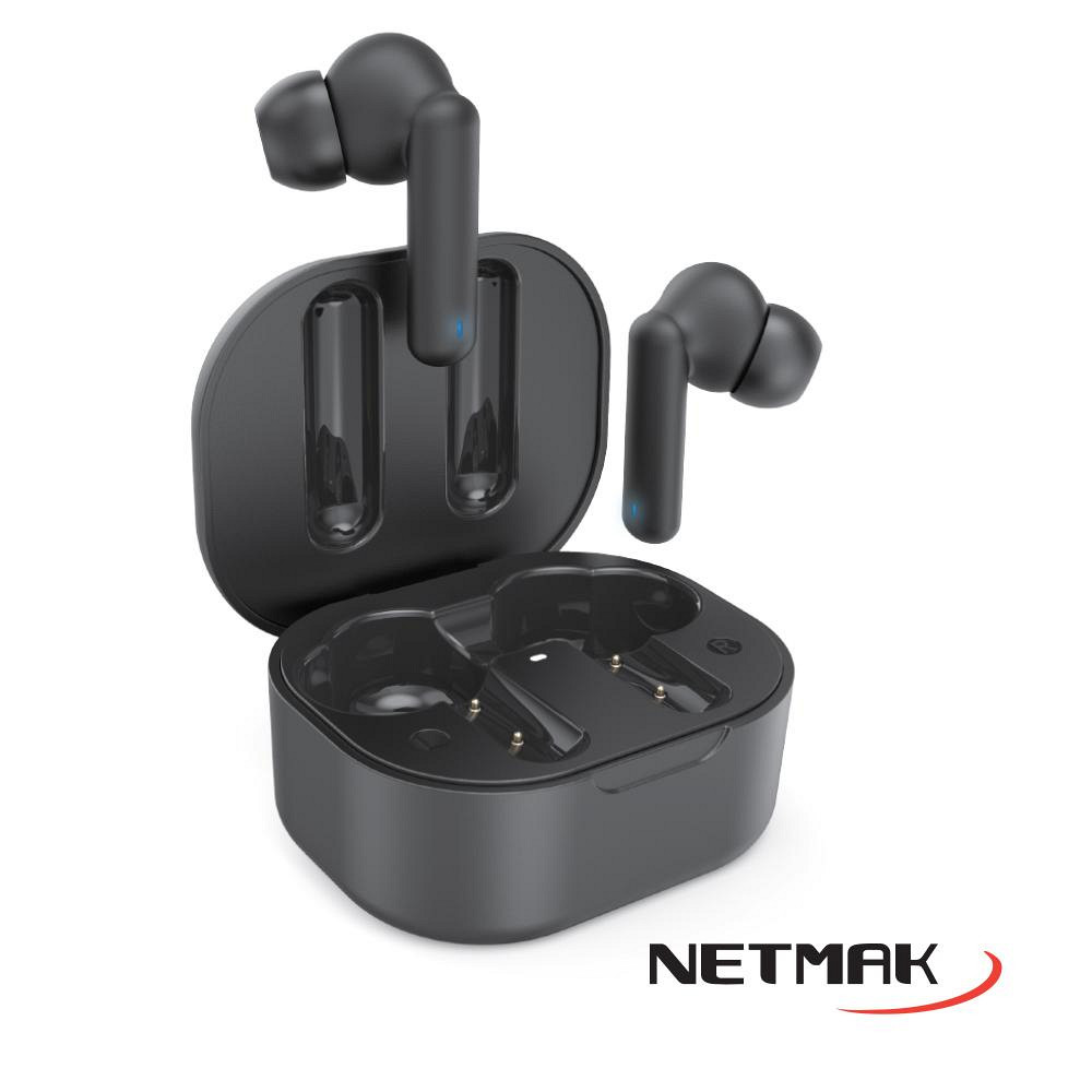 AURICULAR NETMAK BT NM-AIR5 NEGRO CON ESTUCHE