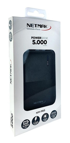 POWER BANK NETMAK 5000MAH NM-PB3 MICRO USB / TIPO C