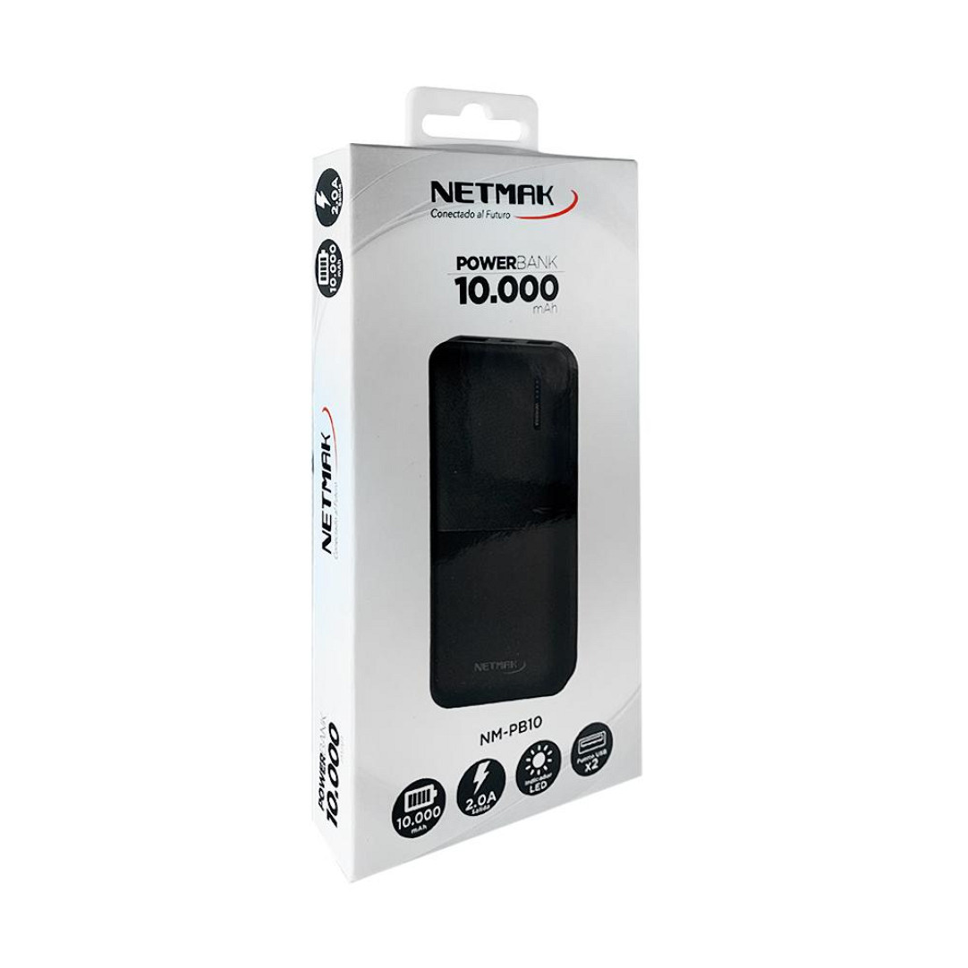 POWER BANK NETMAK 10000MAH NM-PB4 MICRO USB / TIPO C