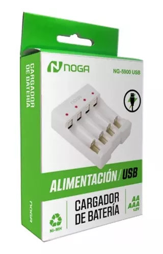 CARGADOR PILAS NOGA AA/AAA NG-5900 USB 5V-2A