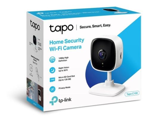  IP WIFI TP-LINK TAPO C100 | INTERIOR | 1080P | LECTOR MICRO SD | ALARMA LUZ Y SONIDO | AUDIO DOBLE VIA
