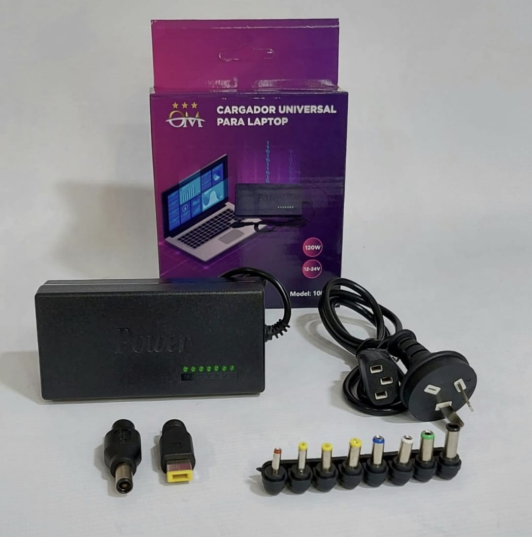 CARGADOR NOTEBOOK UNIVERSAL 120W 10 PUNTAS INTERCAMBIABLES MOD 1002