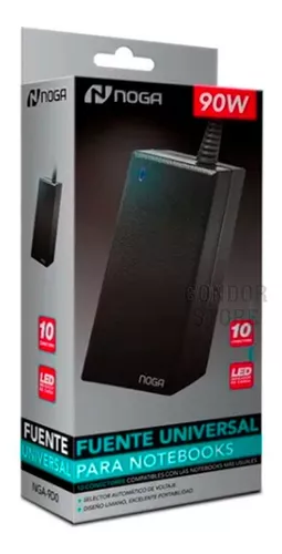 CARGADOR INUNDADO NOTEBOOK NOGA NG90UD 90W (10 FICHAS) SOLO GARANTIA DE FUNCIONAMIENTO