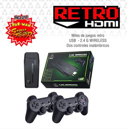 CONSOLA VIDEO HDMI GAME STICK RETRO | 2 GAMEPAD | EMULADOR ATARI FAMILY SEGA PS1 ETC