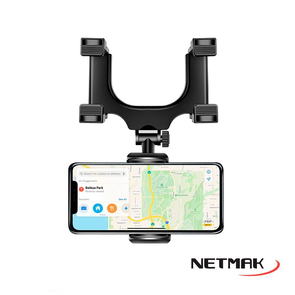 SOPORTE PARA CELULAR NETMAK NM-HC25 PARA ESPEJO RETROVISOR