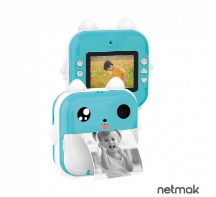 MINI CAMARA INSTANTANEA NETMAK AZUL NM-KIDCAM-B SLOT MICROSD