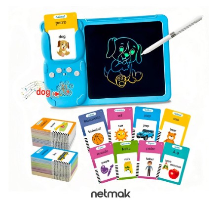 PIZARRA MAGICA NETMAK NM-PM102 AZUL CON TARJETAS DIDACTICAS	
