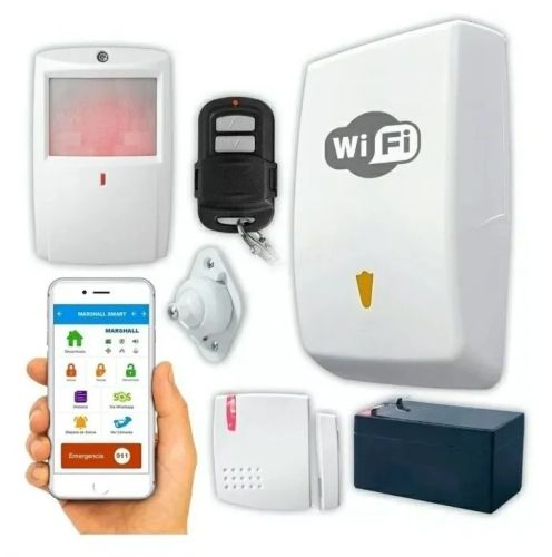 KIT ALARMA MARSHALL GO PANEL MARSHALL GO+ 1 SENSOR INALAMBRICO + 1 SENSOR MAGNETICO + CONTROL + BATERIA + SIRENA + ROTULA