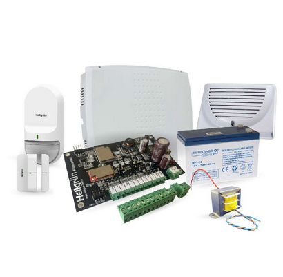 KIT HELLGRUN KUMMERT K1I | WIFI CON APP | PLACA 8 ZONAS CABLEADAS | 32 INALAMBRICAS | PIR INALAMBRICO CON BRACKET+PILA | MAGNETICO INALAMBRICO BLANCO | TRAFO 16V-1.5A | BATERIA 12V 7A | SIRENA INTERIOR | ALARMA | MONITOREABLE SIA