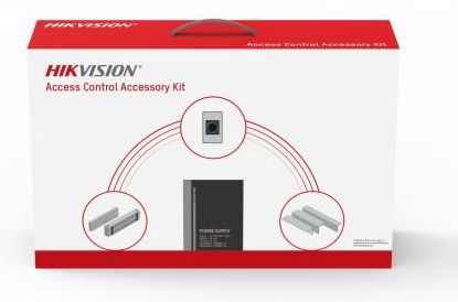 KIT ACCESORIOS PARA CONTROL ACCESO HIKVISION DS-KAS-7M01 - INCLUYE CERRADURA MAGNETICA DS-K4H255S 280KG - HERRAJE DS-K4H255-LZ - BOTON SALIDA DS-K7P07 - FUENTE UPS DS-K7M-AW24 