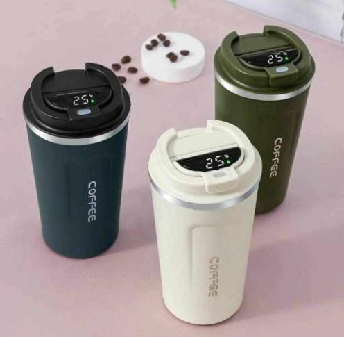 VASO TERMICO ANXIN AN-031 COPIA STANLEY 400ML CON SENSOR TEMPERATURA  DIGITAL Envios a todo el País